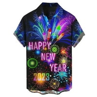 Muška majica Ležerne prilike modernog labavog fit Godina tiskanih kratkih rukava tiskana havajska košulja grafike Y2K