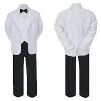 5- Formalno crno bijelo odijelo set Ivory Bow kravate prsluk dječak za bebe