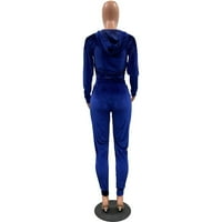 Hlače Ženske odjeće za ženske odijele + hlače set Solid Wotne Wear Sport Lounge Color Wear patentni