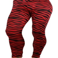 Crvena zebra Print Muške Spande Stretch Hlače Medijum