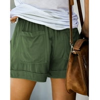 Aaiyomet ženske kratke hlače nacrtavanje srednjih kratkih kratkih kratkih kratkih hlača za ženske veličine, vojska zelena 4xl