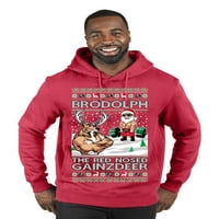 Wild Bobby Brodolph Santa koji radi teretanu Crveni nosni Gainzdeer ružni božićni džemper Premium grafički