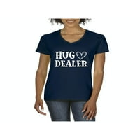 MMF - Ženska majica V-izrez kratki rukav, do žena Veličina 3XL - Hug Diler W Heart