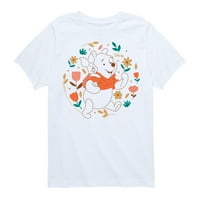 Winnie The Pooh - Pooh i svinjevi svinja u cvijeću - grafička majica malih majica i mlade kratkih rukava