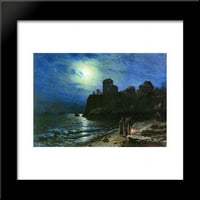 Moonlit Noć uz more uramljena umjetnička print Lev Lagorio