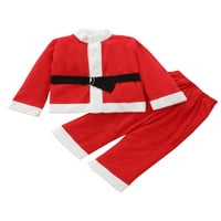 Dječji baby Božić Santa Claus Fancy haljina odijela Trackiots Boys Girls Cosplay Top + hlače odijela