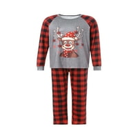Božićne pidžame za obitelj, obiteljski božićni PJS podudarajuće setove plaćene majice i hlače sjedenje za noćne odjeće za rezanje