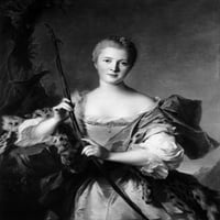 Marquise de pompadour n. N_e Jeanne-Antoinette Poisson. Gospodarica kralja Louisa XV Francuske. Madam le pompadour kao diana