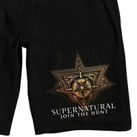 Supernatural serija Pridružite se lovu muškim crnim grafičkim skicama-XL