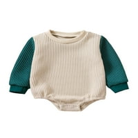 Bagilaanoe Newborn Baby Girl Boy Rompers Džemper kontrast boja dugih rukava pletena bodysuits novorođenčad