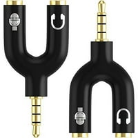 [2-paket] Adapter za spajanje slušalica, muško za lučenje ženski y priključak za audio stereo i mikrofon, slušalice za adapter za telefone, računare, mp3, tablet