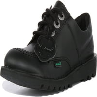 Kickes Kick lo Vegan Junior-ove čipke za veganske školske cipele u crnoj veličini 3.5