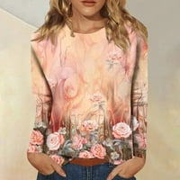 Novi dolasci majice s dugim rukavima za žene Cleariance Ležerne prilike pulover Ženske vrhove Cvjetni