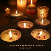 Osušena cvijeća mirisna svijeća, trajna mirisna mirisna svijeća za aromu, prijenosni siguran za jogu