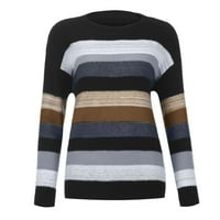 Zimski džemperi za žene plus veličine Žene Modne labave boje kontrast Komforni dugi rukavi džemper vrhovi