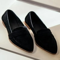 Oucaili Dame Flat cipele na loaferima Niske pete Ležerne prilike napete Pumpe za nožne prste žene Ženske haljine cipele crna 9