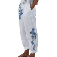 Dadaria High Struk široke pantalone za žene za žene Ženske ljetne casual labave pamučne i posteljine