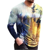 Muška grafička majica s dugim rukavima 3D 3D tiskana posada Smiješne majice Jesen Zima Ležerne prilike pulover TOP S-5XL