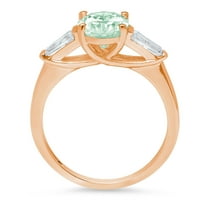 2.5ct ovalni rez zeleni simulirani dijamant 18k ružičasti ružičasti zlato graviranje godišnjice Angažovanje