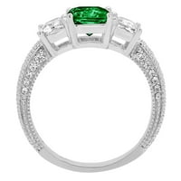 3,61ct smaragdni rez zeleni simulirani smaragd 14k bijeli zlatni godišnjica Angažmane kamene prstene