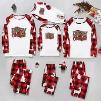 Lovskoo Usklađivanje božićne pidžame za porodično novorođenčad kaid i slovo tiskani okrugli vrat Dugim