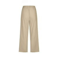 Inleife Capris za žene Ljeto odobrenje moda Žene Ležerne tiskane elastične hlače ravno širom nogu pantalone sa džepom