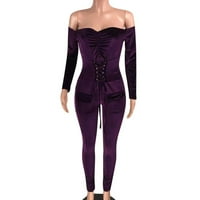 Hgsbede Jumpsuits za modne žene izvan ramena zavojnim kombinezons, čvrsta bodyysuit reprodukcija ROMper