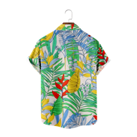 Flower Fashion Beach Print Majica Muški gumb s kratkim rukavima niz havajske majice Muška ležerna za odmor, A-110