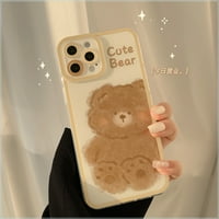 Toyella Brown Plish Bear Telefon Case Cat Eye kao što je prikazano iPhone Se2