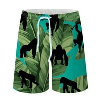Odeerbi ljetne plitke kratke hlače za muškarce 3D ispis prozračnih morskog odmora za odmor plaže za plažu plivanja crno