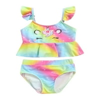 Amiliee Toddler Kids Baby Girl Unicorn kupaći kostimi Bikini Tankini setovi ruffled kupaći kostimi kupaći