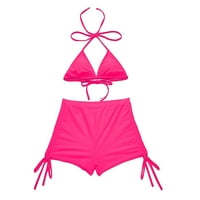 Dvodijelni setovi kupaći kostim na žici bez grudnjaka u stilu nepadne ružičaste s