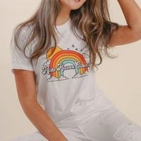 Ženska bluza Ljeto Ležerne prilike za ispisane kratke rukave O-izrez, Funny Majica Trendy Leisure Streetwear