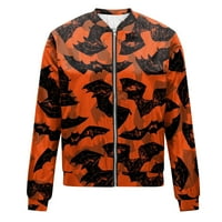 Tking modne jakne za žene Dugih rukava Lagana zip usečena Halloween Print Outerwear Casual Quilted Jackets