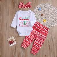Dojenčad za bebe Ispiši Jumper Tumper + Božićne pahulje za ispis hlače Outfits Božićna odjeća za čišćenje za odmor djevojke