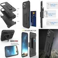 Paket dodataka za iPhone Pro CASE - HEAMUTY CURGED zaštitni poklopac, kaiš za kaiš, 30W Dual Car punjač, ​​teška USB-C do MFI certificiranog gromobranskog kabla