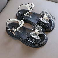 Ljetne princeze Shiny Bow Crnot cipele za djecu Otvori nožni prste dječje cipele Djevojke Toddler