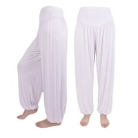 Leesechin široke pantalone za noge za žene dečko elastična ulična odjeća opuštene pamučne meke joga