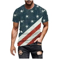 MANS AMERIČKA FLAGAC majica Patriotske vintage majice 4. jula, majica za muškarce kratkih rukava na kratkim kratkim rukavima na čišćenju patriotskih košulja za muškarce