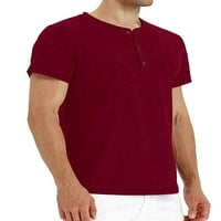 Muške majice Solid Boja Ljetni vrhovi kratki rukav majica casual pulover dnevno trošenje osnovnog vina crvene s