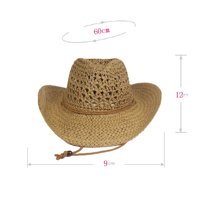 Zapadne žene muškarci kaubojski šešir široki podim za sunčanje na šeširu prilagodljivi niz svestrani šešir za odrasle