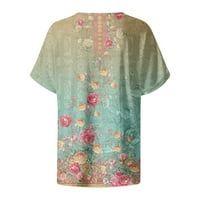 APEPAL Womens Ljetne tunike Kratki rukav Ležerne majice V izrez Loose Comfy vrhovi Tee Lagana slatka