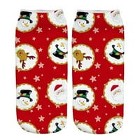 Keusn casual radne poslovne čarape 3D Božićni Santa Elk Ispis srednje sportske čarape