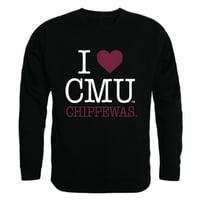 Ljubav u Central Michigan University Chippewas Crewneck Pulover Duks s dukserom Crna XX-velika