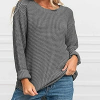 Dukseri za žene koje leže duge pulover sa dugim rukavima u okruglom vratu u boji modni džemper