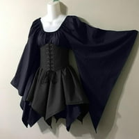 Jesenske haljine za žene casual ženske kostime Gothic Retro dugih rukava korzet haljine sa srednjovjekovnom
