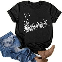 B91XZ prevelizirani grafički tees Ženski ležerni modni ispis majica kratka rukava majica labava bluza