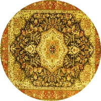 Ahgly Company u zatvorenom okruglom medaljoni žuti tradicionalni prostirke područja, 4 'runda