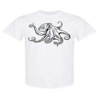 Hobotnica Realistična skica majica Muškarci -Image by Shutterstock, muški medij