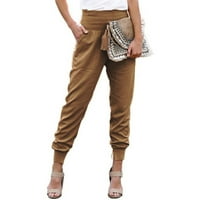 Ravni pantalone za žene Ženske hlače Hlače Hlače Visoki pojas u obliku struka XL